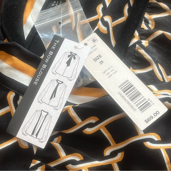 Investments Woman The Bow Blouse Long Sleeve Tie Neck Top - Picture 9 of 11